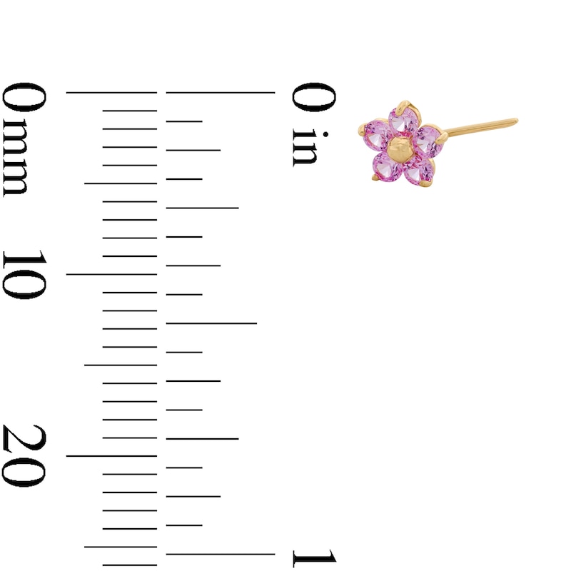 Main Image 2 of 14K Solid Gold CZ Flower L-Shape Nose Stud - 24G 1/4"