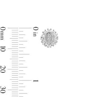 Sterling Silver CZ Our Lady of Guadalupe Studs