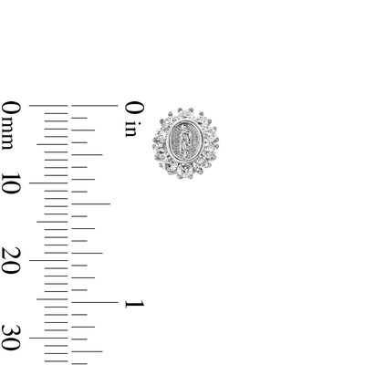 Sterling Silver CZ Our Lady of Guadalupe Studs