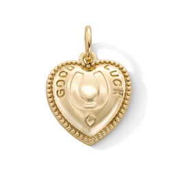 14K Gold Plated Good Luck Heart Necklace Charm