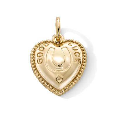 14K Gold Plated Good Luck Heart Necklace Charm