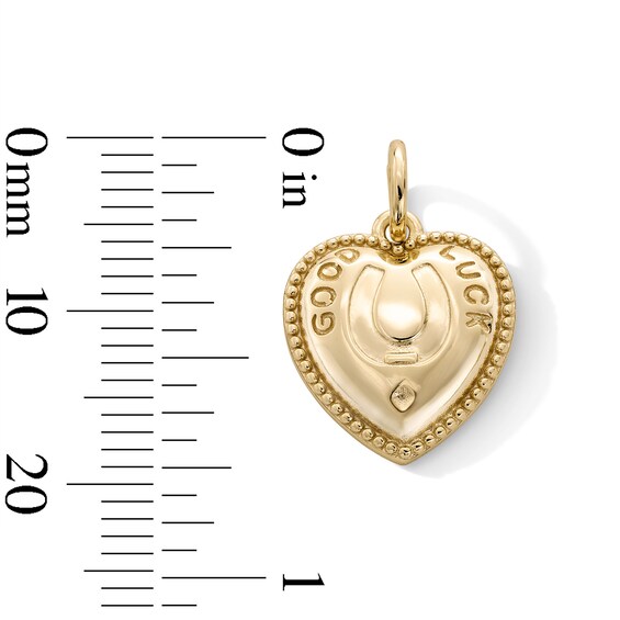 14K Gold Plated Good Luck Heart Necklace Charm