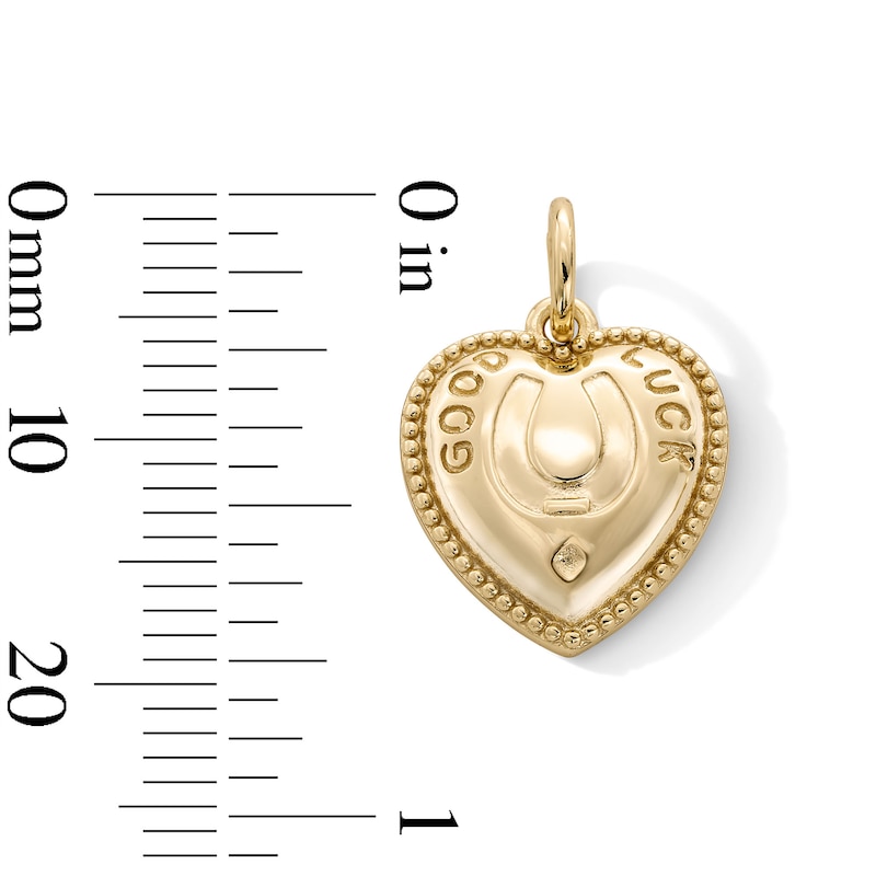 Main Image 3 of 14K Gold Plated Good Luck Heart Necklace Charm