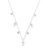 Thumbnail Image 1 of Sterling Silver CZ Round and Cross Necklace - 16" + 2"