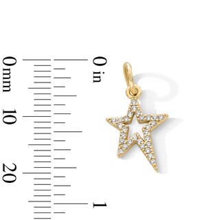 14K Gold Plated CZ Star Outline Necklace Charm