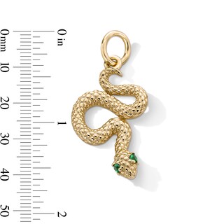 14K Gold Plated Green CZ Snake Necklace Charm