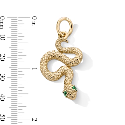 14K Gold Plated Green CZ Snake Necklace Charm