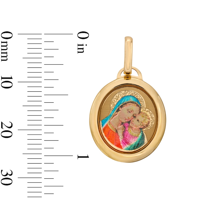 Main Image 3 of 10K Solid Gold Madonna and Child Necklace Charm