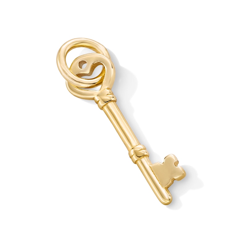 Main Image 2 of 14K Gold Plated Key Necklace Charm