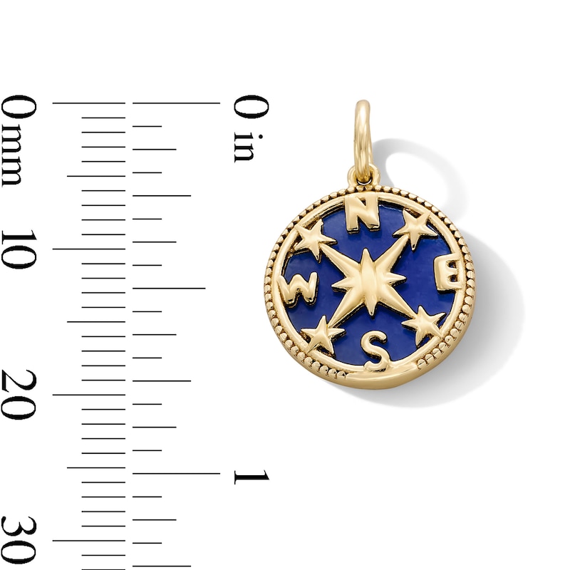 Main Image 3 of 14K Gold Plated Created Agate Compass Necklace Charm