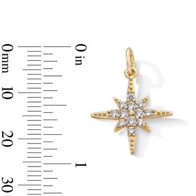 14K Gold Plated CZ North Star Necklace Charm