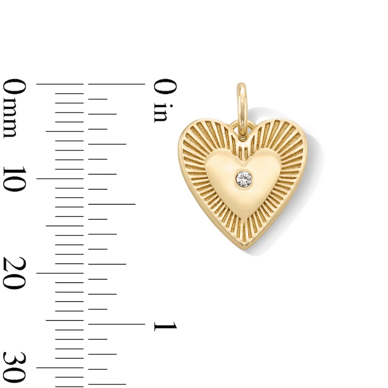 Main Image 3 of 14K Gold Plated CZ Center Heart Necklace Charm