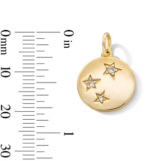 14K Gold Plated CZ Star Disk Necklace Charm