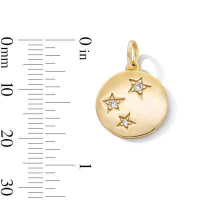 14K Gold Plated CZ Star Disk Necklace Charm