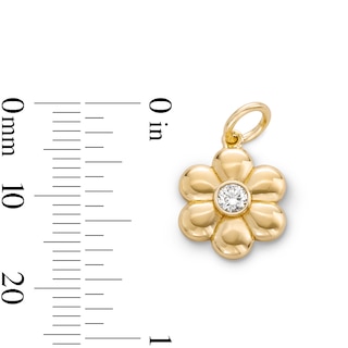 14K Gold Plated CZ Flower Necklace Charm