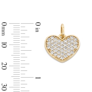 14K Gold Plated CZ Heart Necklace Charm