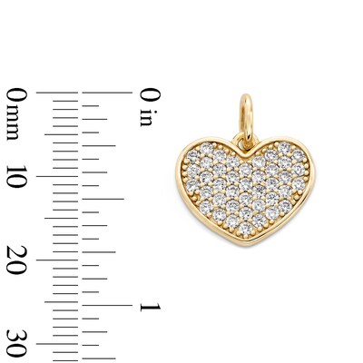 14K Gold Plated CZ Heart Necklace Charm