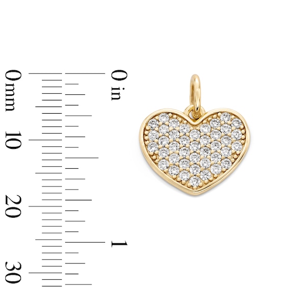 14K Gold Plated CZ Heart Necklace Charm