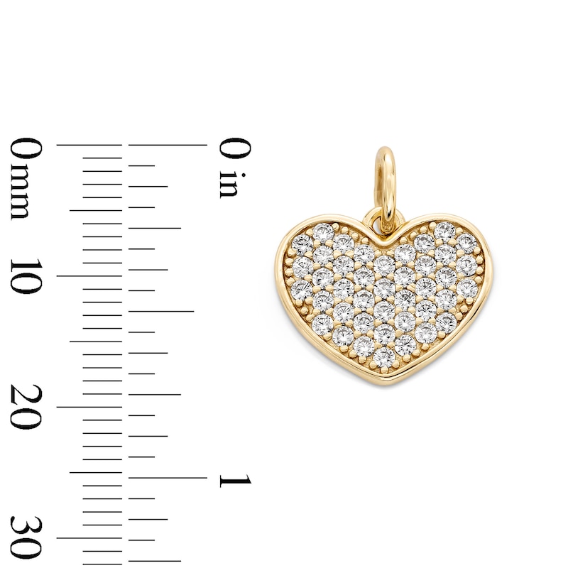Main Image 3 of 14K Gold Plated CZ Heart Necklace Charm