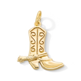 14K Gold Plated Cowboy Boot Necklace Charm