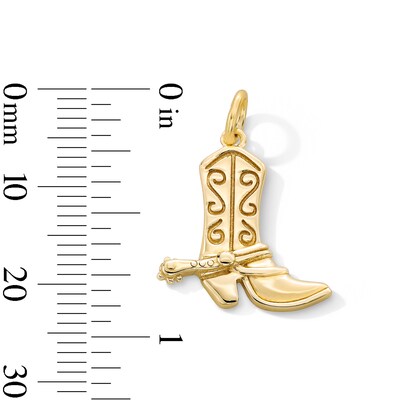 14K Gold Plated Cowboy Boot Necklace Charm