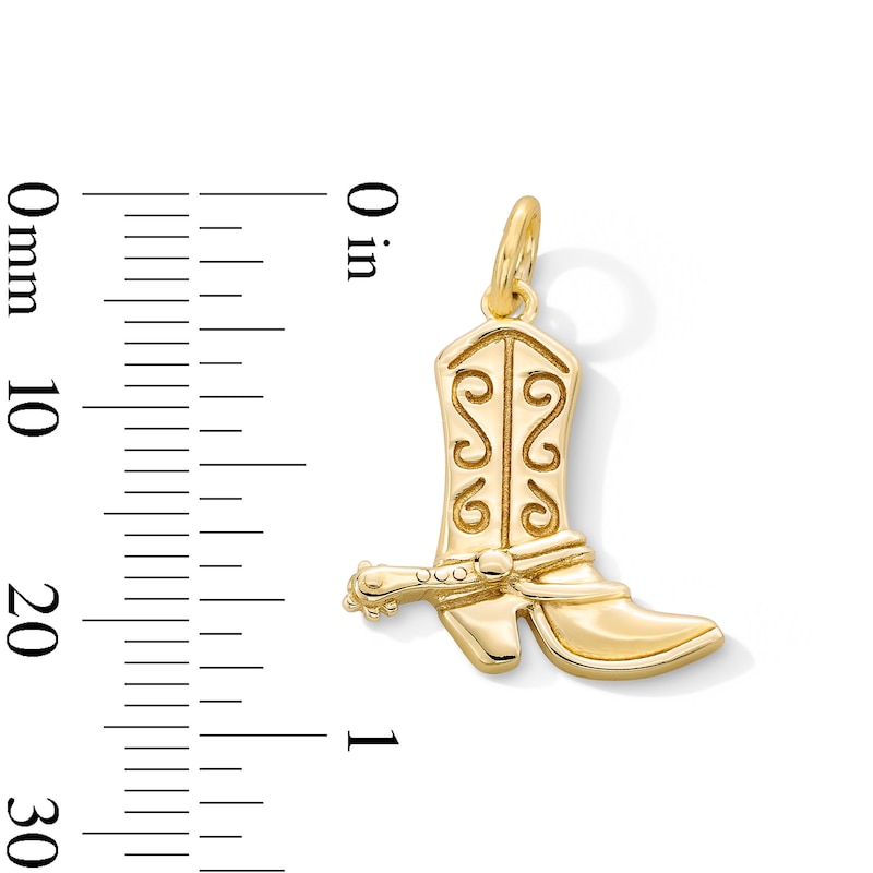 Main Image 3 of 14K Gold Plated Cowboy Boot Necklace Charm