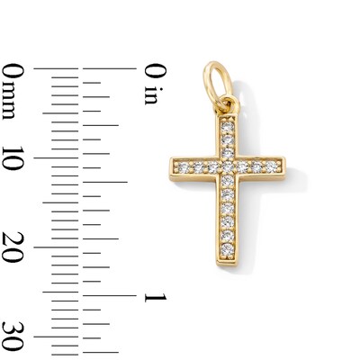 14K Gold Plated CZ Cross Necklace Charm