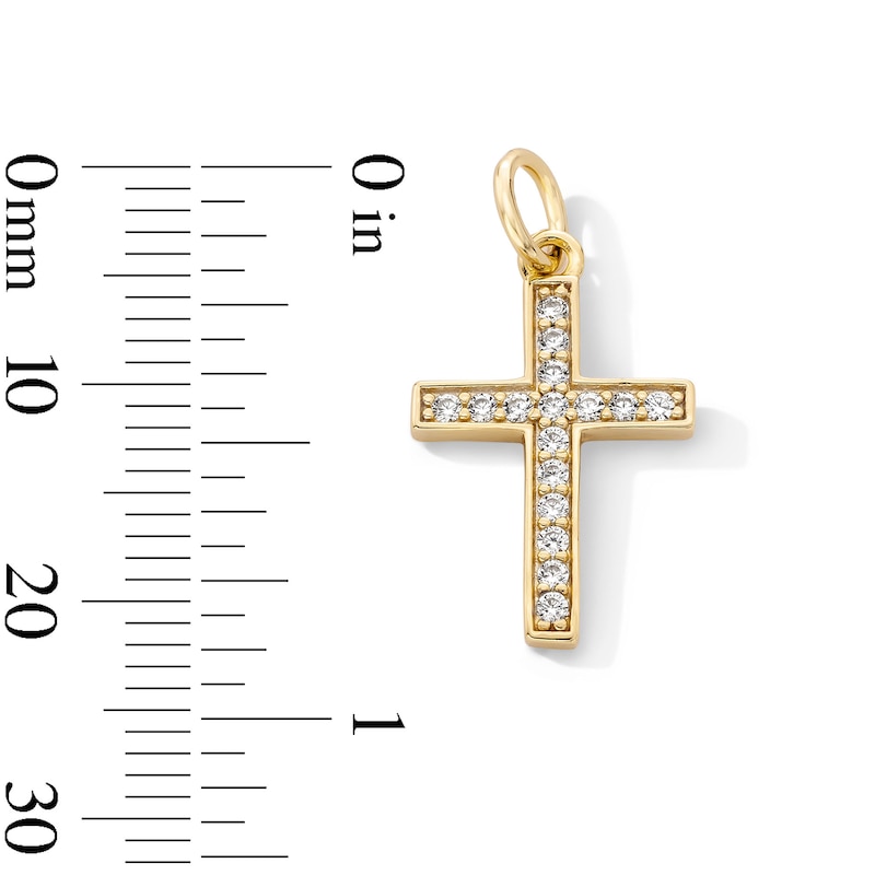 Main Image 3 of 14K Gold Plated CZ Cross Necklace Charm
