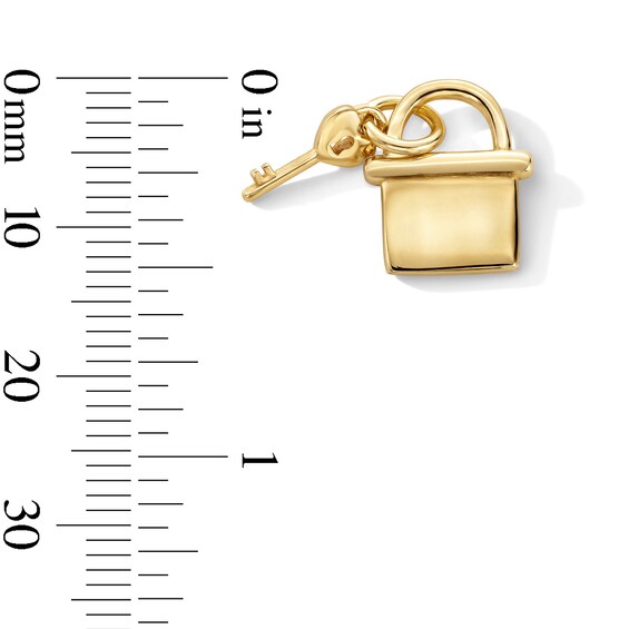 14K Gold Plated Lock and Key Necklace Charm