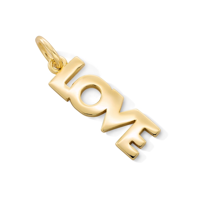 Main Image 2 of 14K Gold Plated LOVE Necklace Charm