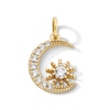 Thumbnail Image 1 of 14K Gold Plated CZ Moon and Star Necklace Charm