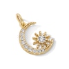 Thumbnail Image 2 of 14K Gold Plated CZ Moon and Star Necklace Charm