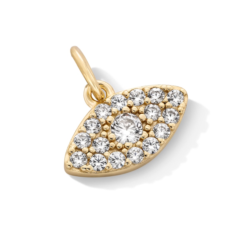Main Image 2 of 14K Gold Plated CZ Evil Eye Necklace Charm