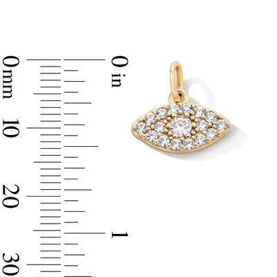 14K Gold Plated CZ Evil Eye Necklace Charm