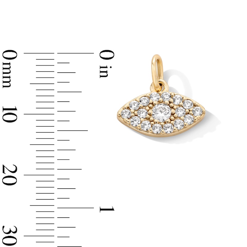 Main Image 3 of 14K Gold Plated CZ Evil Eye Necklace Charm