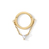 Thumbnail Image 1 of 10K Gold CZ Trillion Clicker Hoop - 18G
