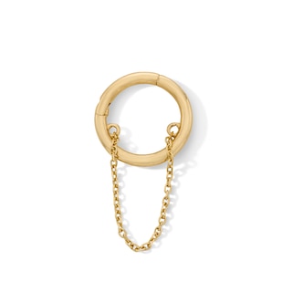 10K Solid Gold Chain Dangle Clicker Hoop - 18G 5/16"