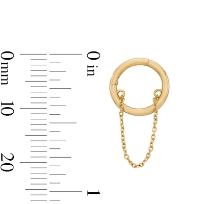 10K Solid Gold Chain Dangle Clicker Hoop - 18G 5/16"