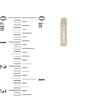 10K Gold 1/6 CT. T.W. Lab-Grown Diamond Baguette Huggie Hoops