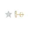 Thumbnail Image 2 of 14K Gold Plated 1/6 CT. T.W. Lab-Grown Diamond Round and Baguette Star Studs