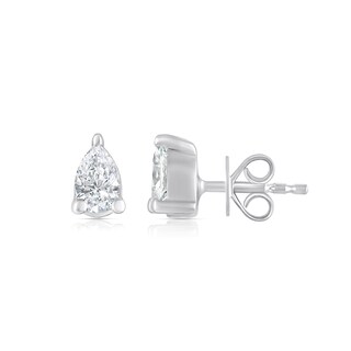 Sterling Silver 1/10 CT. T.W. Lab-Grown Diamond Pear Studs