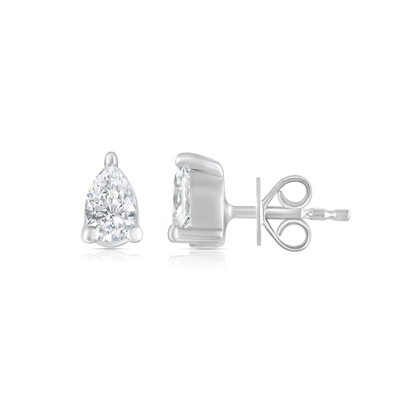 Sterling Silver 1/10 CT. T.W. Lab-Grown Diamond Pear Studs
