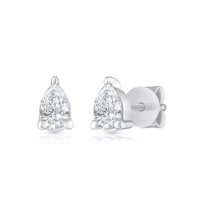 Sterling Silver 1/10 CT. T.W. Lab-Grown Diamond Pear Studs