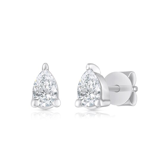 Sterling Silver 1/10 CT. T.W. Lab-Grown Diamond Pear Studs