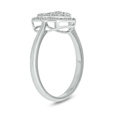 Sterling Silver 3/8 CT. T.W. Lab-Grown Diamond Round and Baguette Heart Composite Ring - Size 7