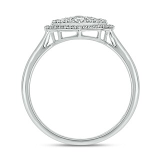 Sterling Silver 3/8 CT. T.W. Lab-Grown Diamond Round and Baguette Heart Composite Ring - Size 7