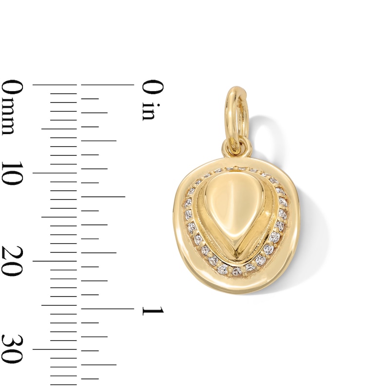 Main Image 3 of 14K Gold Plated CZ Cowboy Hat Necklace Charm