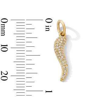 14K Gold Plated CZ Italian Horn Necklace Charm