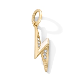 14K Gold Plated CZ Lightning Bolt Necklace Charm