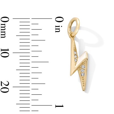 14K Gold Plated CZ Lightning Bolt Necklace Charm